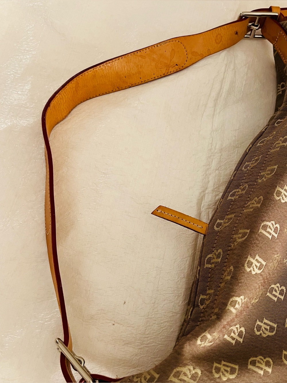 Vintage DOONEY AND BOURKE Monogram DB Canvas Shoulder Handbag Tote - Picture 6 of 15